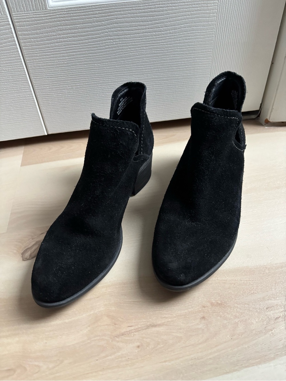 Blondo Black Suede Cutout Ankle Booties